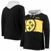 Men's Fanatics Branded Black Pittsburgh Steelers Big & Tall Logo Hoodie Long Sleeve T-Shirt -Metaverse shop unnamed file 12498