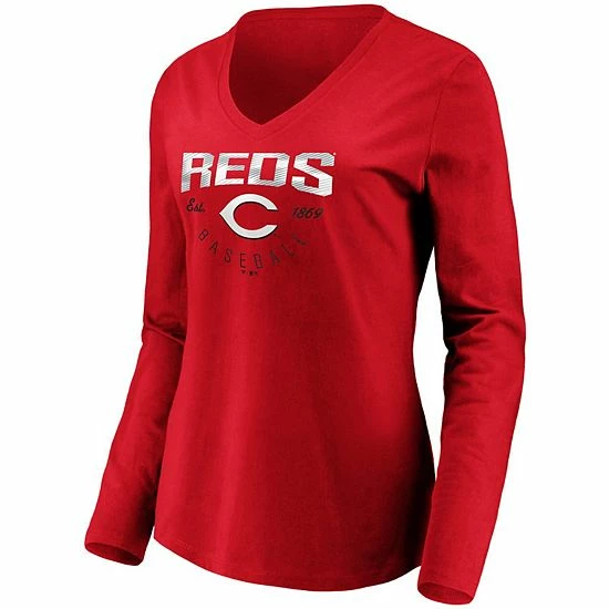 Women's Fanatics Branded Red Cincinnati Reds Core Live For It V-Neck Long Sleeve T-Shirt Women's Fanatics Branded Red Cincinnati Reds Core Live For It V-Neck Long Sleeve T-Shirt -Metaverse shop unnamed file 12527
