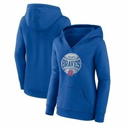 Women's Fanatics Branded Royal Atlanta Braves Slider Crossover V-Neck Pullover Hoodie 3 Women's Fanatics Branded Royal Atlanta Braves Slider Crossover V-Neck Pullover Hoodie -Metaverse shop unnamed file 12694