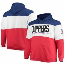 Men's Fanatics Branded Royal/Red LA Clippers Big & Tall Colorblock Wordmark Pullover Hoodie -Metaverse shop unnamed file 12749