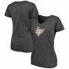 Women's Fanatics Branded Heathered Charcoal Texas Longhorns Vault Primary Logo V-Neck Tri-Blend T-Shirt -Metaverse shop unnamed file 12792