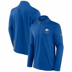 Men's Fanatics Branded Heather Royal Buffalo Sabres Authentic Pro Rink Quarter-Zip Jacket