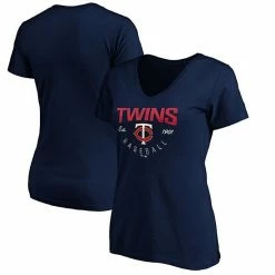 Women's Fanatics Branded Navy Minnesota Twins Live For It V-Neck T-Shirt -Metaverse shop unnamed file 12817