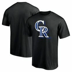 Men's Fanatics Branded Black Colorado Rockies Red White And Team Logo T-Shirt