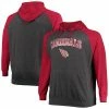 Men's Fanatics Branded Cardinal/Heathered Charcoal Arizona Cardinals Big & Tall Lightweight Raglan Pullover Hoodie -Metaverse shop unnamed file 12885