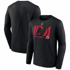 Men's Fanatics Branded Black New Jersey Devils Authentic Pro Core Collection Secondary Long Sleeve T-Shirt