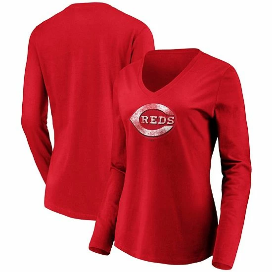 Women's Fanatics Branded Red Cincinnati Reds Core Team Long Sleeve V-Neck T-Shirt Women's Fanatics Branded Red Cincinnati Reds Core Team Long Sleeve V-Neck T-Shirt -Metaverse shop unnamed file 12924