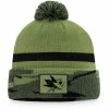Men's Fanatics Branded Camo San Jose Sharks Military Appreciation Cuffed Knit Hat With Pom