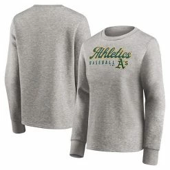 Women's Fanatics Branded Heathered Gray Oakland Athletics Crew Pullover Sweater 3 Women's Fanatics Branded Heathered Gray Oakland Athletics Crew Pullover Sweater -Metaverse shop unnamed file 12960