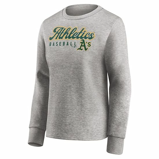 Women's Fanatics Branded Heathered Gray Oakland Athletics Crew Pullover Sweater Women's Fanatics Branded Heathered Gray Oakland Athletics Crew Pullover Sweater -Metaverse shop unnamed file 12961