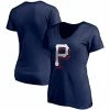Women's Fanatics Branded Navy Pittsburgh Pirates Red White & Team V-Neck T-Shirt -Metaverse shop unnamed file 12967