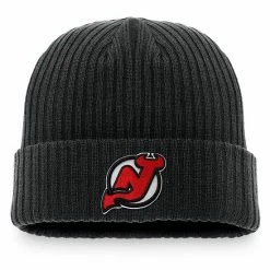 Men's Fanatics Branded Black New Jersey Devils Core Primary Logo Cuffed Knit Hat
