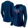 Women's Fanatics Branded Navy Houston Texans Highly Valued Long Sleeve V-Neck T-Shirt -Metaverse shop unnamed file 13030