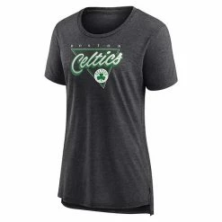 Women's Fanatics Branded Heathered Charcoal Boston Celtics True Classics Tri-Blend T-Shirt -Metaverse shop unnamed file 13043
