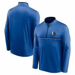 Men's Fanatics Branded Blue Dallas Mavericks Starting Lineup Performance Quarter-Zip Jacket