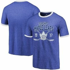 Fanatics Men's Majestic Threads Blue Toronto Maple Leafs Buzzer Beater Tri-Blend Ringer T-Shirt