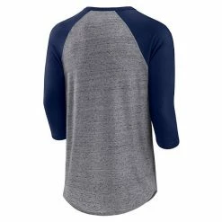 Men's Fanatics Branded Heathered Gray/Black New York Yankees Iconic Above Heat Speckled Raglan Henley 3/4 Sleeve T-Shirt -Metaverse shop unnamed file 1317