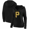 Women's Fanatics Branded Black Pittsburgh Pirates Official Logo Crossover V-Neck Pullover Hoodie -Metaverse shop unnamed file 13171