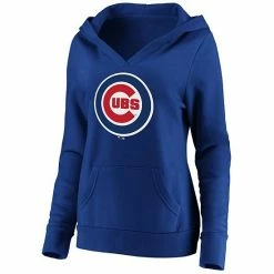 Women's Fanatics Branded Royal Chicago Cubs Official Logo Crossover V-Neck Pullover Hoodie -Metaverse shop unnamed file 13200