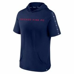 Men's Fanatics Branded Navy Chicago Fire Definitive Victory Short-Sleeved Pullover Hoodie -Metaverse shop unnamed file 13212