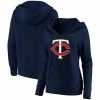 Women's Fanatics Branded Navy Minnesota Twins Official Logo Crossover V-Neck Pullover Hoodie -Metaverse shop unnamed file 13237