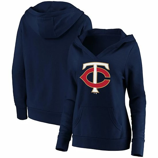 Women's Fanatics Branded Navy Minnesota Twins Official Logo Crossover V-Neck Pullover Hoodie Women's Fanatics Branded Navy Minnesota Twins Official Logo Crossover V-Neck Pullover Hoodie -Metaverse shop unnamed file 13237