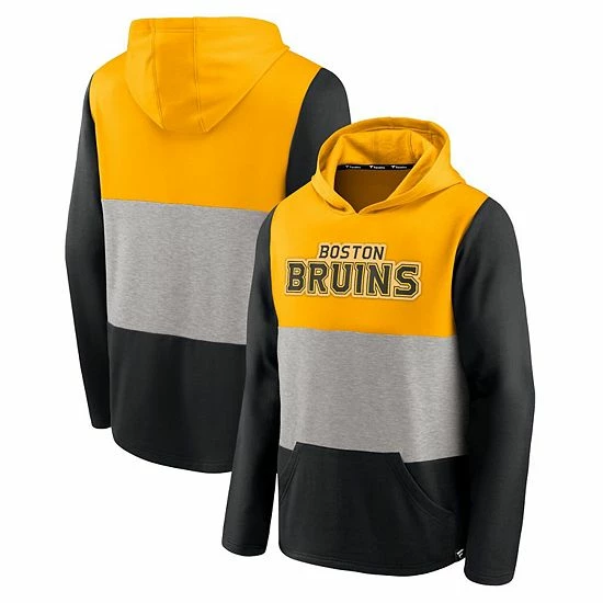 Men's Fanatics Branded Gold/Black Boston Bruins Prep Color Block Pullover Hoodie Men's Fanatics Branded Gold/Black Boston Bruins Prep Color Block Pullover Hoodie -Metaverse shop unnamed file 13305