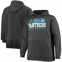Men's Fanatics Branded Heathered Charcoal Carolina Panthers Big & Tall Practice Pullover Hoodie -Metaverse shop unnamed file 13310