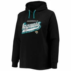 Women's Fanatics Branded Black Jacksonville Jaguars Plus Size First Contact Raglan Pullover Hoodie -Metaverse shop unnamed file 13340