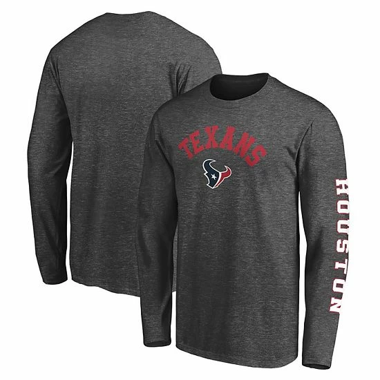 Men's Fanatics Branded Heathered Charcoal Houston Texans Big & Tall City Long Sleeve T-Shirt 4 Men's Fanatics Branded Heathered Charcoal Houston Texans Big & Tall City Long Sleeve T-Shirt - Image 2