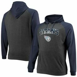 Men's Fanatics Branded Navy/Heathered Charcoal Tennessee Titans Big & Tall Lightweight Raglan Pullover Hoodie -Metaverse shop unnamed file 13351