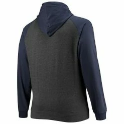 Men's Fanatics Branded Navy/Heathered Charcoal Tennessee Titans Big & Tall Lightweight Raglan Pullover Hoodie -Metaverse shop unnamed file 13353