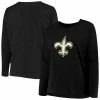 Women's Fanatics Branded Black New Orleans Saints Plus Size Primary Logo Long Sleeve T-Shirt -Metaverse shop unnamed file 13384