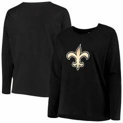 Women's Fanatics Branded Black New Orleans Saints Plus Size Primary Logo Long Sleeve T-Shirt -Metaverse shop unnamed file 13385
