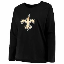 Women's Fanatics Branded Black New Orleans Saints Plus Size Primary Logo Long Sleeve T-Shirt -Metaverse shop unnamed file 13386