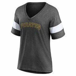 Women's Fanatics Branded Heathered Charcoal Pittsburgh Pirates Wordmark V-Neck Tri-Blend T-Shirt 4 Women's Fanatics Branded Heathered Charcoal Pittsburgh Pirates Wordmark V-Neck Tri-Blend T-Shirt -Metaverse shop unnamed file 13422