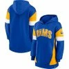 Women's Fanatics Branded Royal/Gold Los Angeles Rams Lock It Down Pullover Hoodie