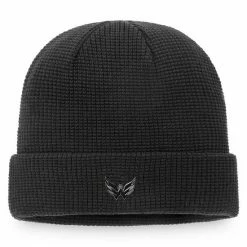 Men's Fanatics Branded Black Washington Capitals Authentic Pro Black Ice Cuffed Knit Hat