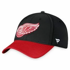 Men's Fanatics Branded Black Detroit Red Wings Core Primary Logo Flex Hat