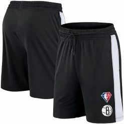 Men's Fanatics Branded Black Brooklyn Nets 75th Anniversary Downtown Performance Practice Shorts