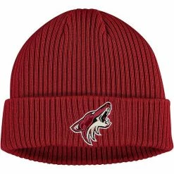 Men's Fanatics Branded Burgundy Arizona Coyotes Core Primary Logo Cuffed Knit Hat