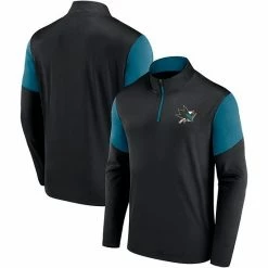Men's Fanatics Branded Black San Jose Sharks Logo Quarter-Zip Jacket