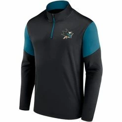 Men's Fanatics Branded Black San Jose Sharks Logo Quarter-Zip Jacket -Metaverse shop unnamed file 13676