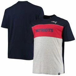 Men's Fanatics Branded Navy/Heathered Gray New England Patriots Big & Tall Color Block T-Shirt -Metaverse shop unnamed file 13714