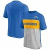 Men's Fanatics Branded Powder Blue/Heathered Gray Los Angeles Chargers Colorblock T-Shirt -Metaverse shop unnamed file 13718