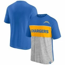 Men's Fanatics Branded Powder Blue/Heathered Gray Los Angeles Chargers Colorblock T-Shirt -Metaverse shop unnamed file 13719