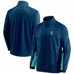 Men's Fanatics Branded Deep Sea Blue Seattle Kraken Authentic Pro Locker Room Rinkside Full-Zip Jacket -Metaverse shop unnamed file 13732