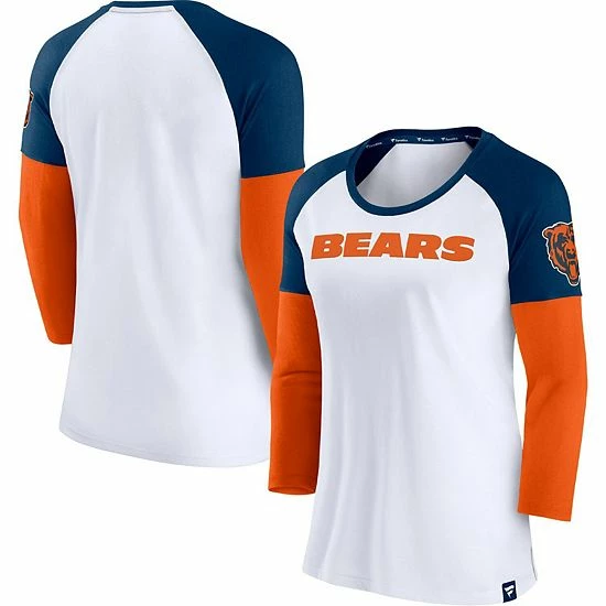Women's Fanatics Branded White/Navy Chicago Bears Durable Raglan 3/4-Sleeve T-Shirt Women's Fanatics Branded White/Navy Chicago Bears Durable Raglan 3/4-Sleeve T-Shirt -Metaverse shop unnamed file 1378