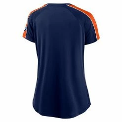 Women's Fanatics Branded Navy/Orange Detroit Tigers True Classic League Diva Pinstripe Raglan V-Neck T-Shirt -Metaverse shop unnamed file 13789