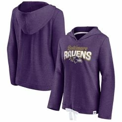 Women's Fanatics Branded Heathered Purple Baltimore Ravens First Team Flowy Pullover Hoodie -Metaverse shop unnamed file 13791